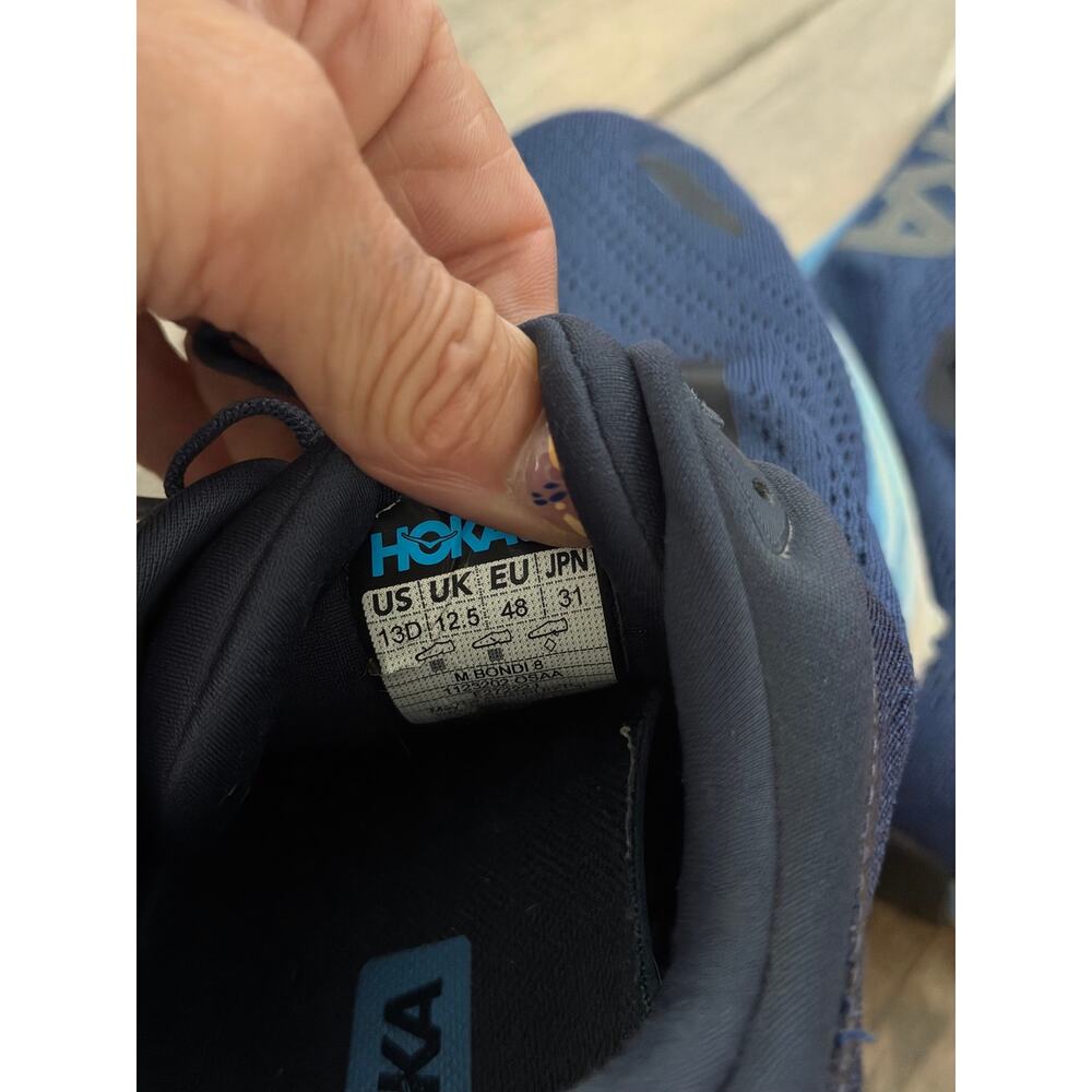 Hoka One One Bondi 8 Sneakers US 13D Navy Outer Space Running Shoes 1123202-OSAA - Picture 7 of 9